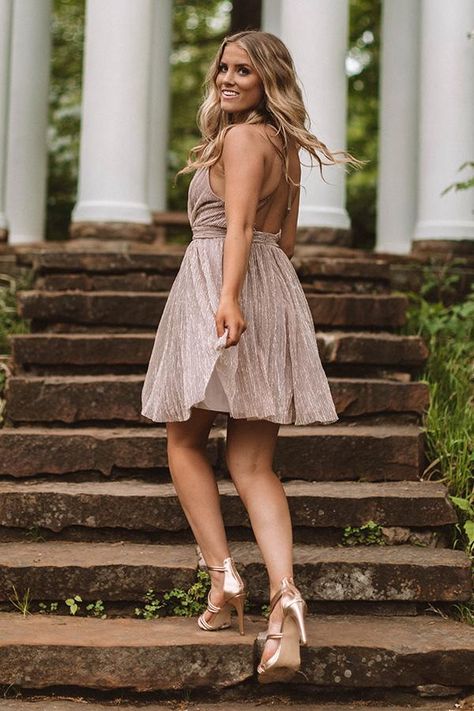 Prosecco Perfection Fit and Flare Dress • Impressions Online Boutique Boutique Model Poses, Photography Poses With Dress, Boutique Posing Ideas, Solo Poses Dress, Senior Casual Poses, Photoshoot Dress Ideas Outfit, Short Dress Poses Instagram, Short Dress Photoshoot Ideas, Poses For Pictures Instagram In Dress