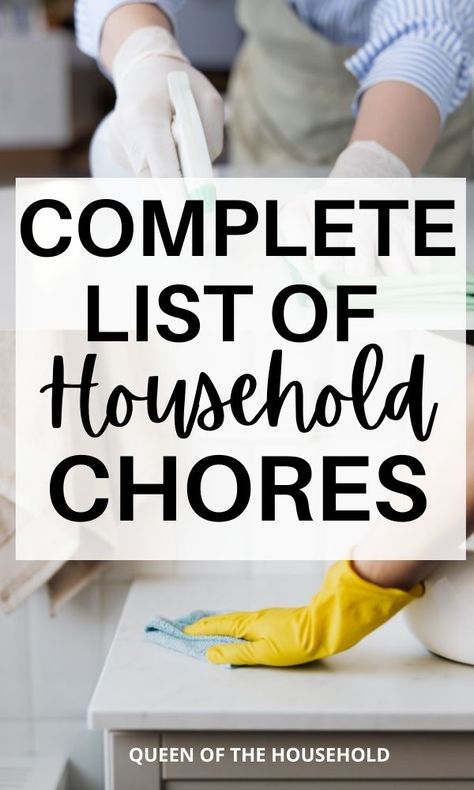 Household Chores List, Weekly Chore List, House Chores List, Weekly Chores, House Chores, Chore List, How To Clean Mirrors, Washing Laundry, Household Chores