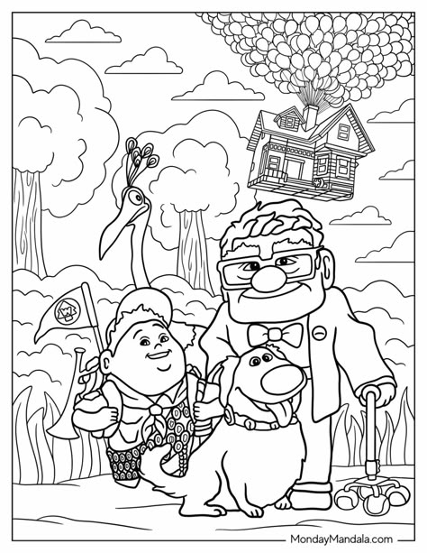 20 Up Coloring Pages (Free PDF Printables) Up Movie Coloring Pages, Up Coloring Pages Pixar, Up Coloring Pages, Character Coloring Pages, Disney Coloring Sheets, Carl Fredricksen, Up The Movie, Anna Und Elsa, Disney Up