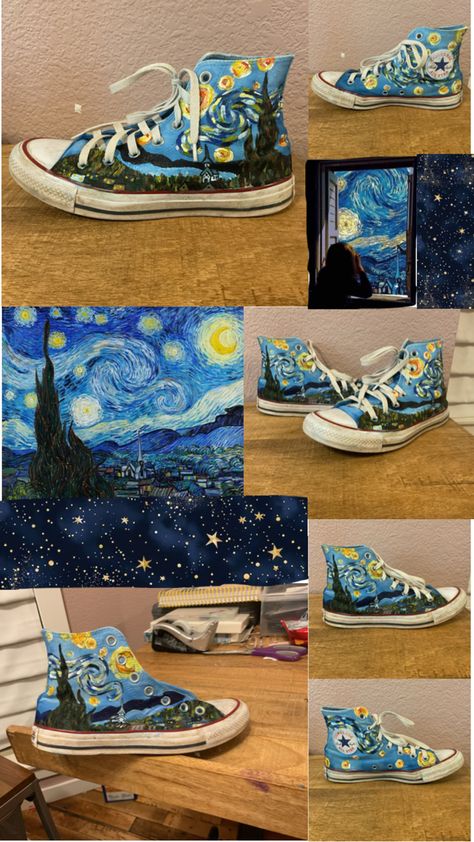 Converse Custom Art, Painted Converse High Tops, Converse Ideas, Shoe Painting, Painted Converse, Converse Custom, Custom Converse, Painting Inspo, Painted Shoes