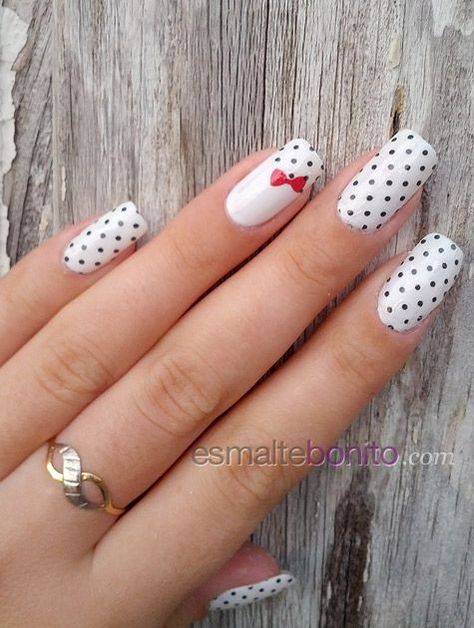 Dot Nail Designs, Polka Dot Nail Art, Dot Nail Art, White Nail Art, Pretty Nail Art Designs, Dots Nails, Polish Colors, Trendy Nail Art, Pretty Nail Art