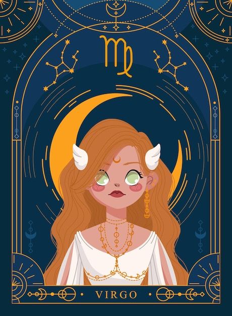 Virgo zodiac character illustration | Premium Vector #Freepik #vector #girl-design #girl-art #lady #lady-icon Leo Zodiac Character, Zodiac Virgo Art, About Leo Zodiac, About Virgo, Zodiac Illustration, About Leo, Virgo Art, Virgo Girl, Zodiac Characters