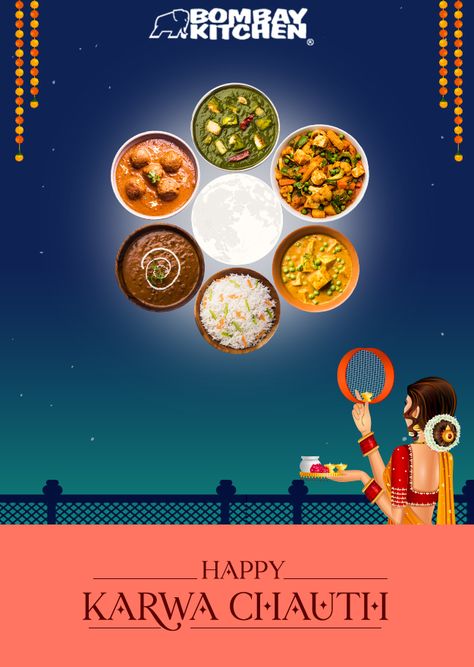 Restaurant Diwali Creative Ads, Karva Chauth Creative Ads, Karwachauth Creative Ads, Karwa Chauth Creative Ads, Food Marketing Ideas, Happy Karwa Chauth, Festival Post, Karva Chauth, Restaurant Poster