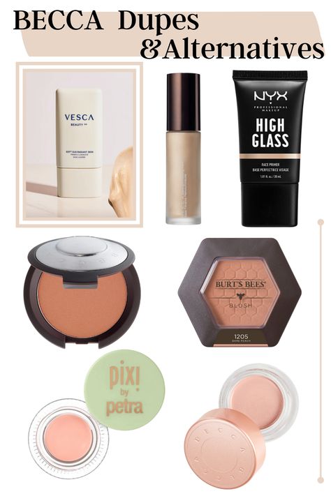 Makeup products Becca Makeup, Becca Cosmetics, Makeup Product, Luxury Makeup, Drugstore Makeup, Face Primer, Now Is The Time, Burts Bees, Favorite Products