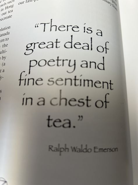 Ralph Waldo Emerson, Tea Time, Poetry, Tea