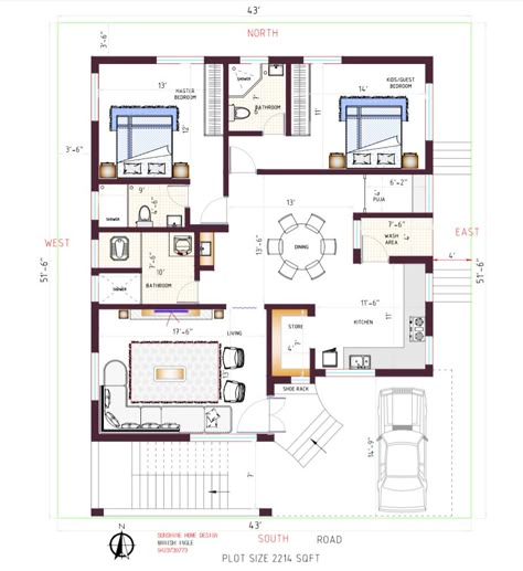 EAST  FACING PLAN - SOUTH FACING PLOT... BEST 2BHK PLAN SEE DETAIL VIDEO TO UNDERSTAND MICRO CONCEPTS. 40x50 House Plans Layout East Facing, South Facing House Plans Vastu 2bhk, South Facing House Plans Vastu, East Facing Plan, 2bhk Plan, 10 Marla House Plan, Home Map Design, South Facing House, North Facing House