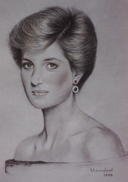 Princess Di by Nanybel Salazar on ARTwanted Princess Diana Sketch, Prins William, Pencil Portrait Drawing, Pencil Portraits, Prins Harry, Princess Diana Photos, Princes Diana, Princess Drawings, Drawing Portrait