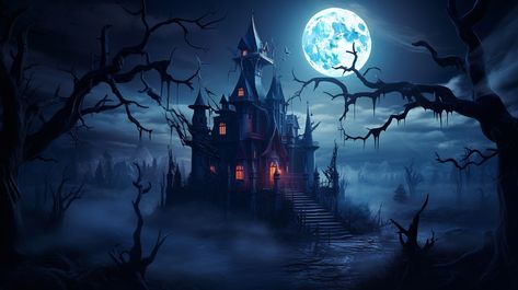 "Spooky Halloween Castle" image by Vera Kratochvil https://www.publicdomainpictures.net/en/view-image.php?image=528785&picture=spooky-halloween-castle #freeimage #spooky #halloween #castle #publicdomain #CC0 Spooky Castle Illustration, Graveyard Wallpaper, Spooky Halloween Castle, Evil Castle, Horror Atmosphere, Free Halloween Svg, Spooky Houses, Spooky Castle, Grass Clipart