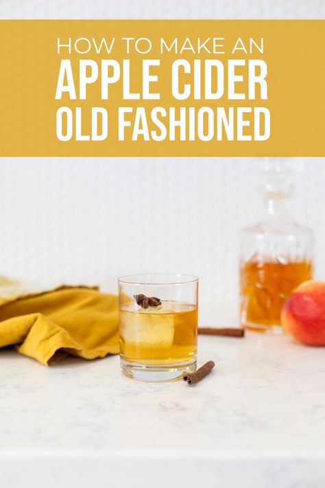 An Apple Cider Old Fashioned cocktail is like fall in a glass! It's a simple tweak on a standard, and so easy to drink. Deep bourbon, crisp apple cider, and more come together to make this autumn cocktail staple. Apple Cider Old Fashioned, Cider Old Fashioned, Autumn Cocktail, Apple Cider Cocktail, Crisp Apple, Fall Cocktails, Cocktail Recipes Easy, Old Fashioned Cocktail, Easy Cocktails