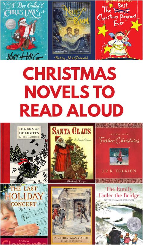 These Christmas chapter books make the best holiday read alouds. The whole family - kids and adults of all ages - will love them! Middle Grade Christmas Books, Christmas Chapter Books For Kids, Christmas Books For Teens, Christmas Read Alouds, Holiday Read Alouds, Christmas Homeschool, Christmas Read Aloud, Christmas Novel, Best Christmas Books