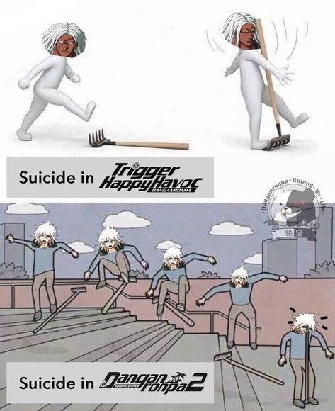 OoF Art Vampire, Danganronpa Game, Danganronpa Funny, Danganronpa 1, Sasuke Sakura, Danganronpa Memes, Trigger Happy Havoc, Samurai Tattoo, Trigger Happy