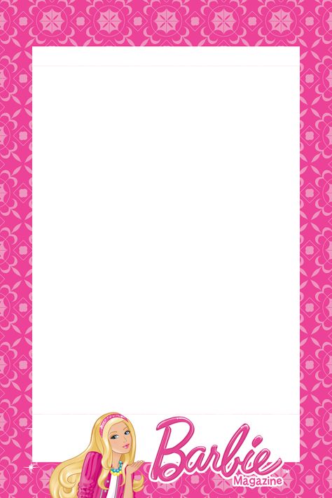 Barbie Letter Template, Barbie Elements, Barbie Frame, Barbie Template, Barbie Birthday Invitations, Barbie Invitations, Barbie Bachelorette, Foto Frame, Princess Charm School