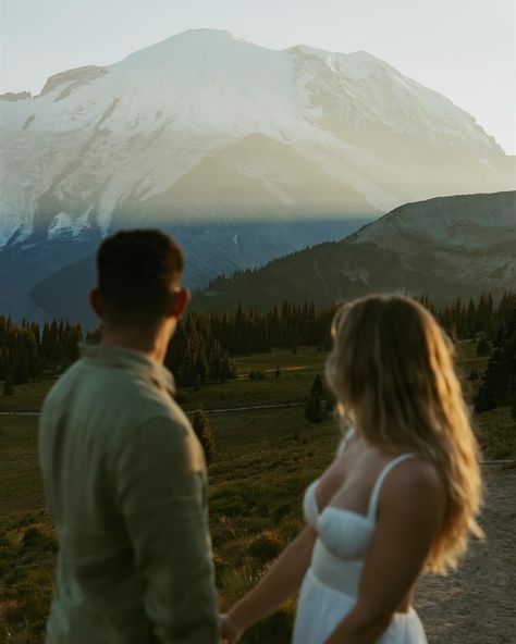 In honor of my first Rainier trip of the year next week, sharing more from this incredible session where the mountain became drenched in alpenglow colors, and we got to stand back and soak it all in 🏔️🌞💫 Keywords: Mt Rainier Elopement, Engagement Photos, Washington engagement photographer, mt rainier national park, Washington elopement photographer, Seattle wedding photographer, rainier, Olympic, north cascades, Alpenglow, sunset, soulmates, cinematic photography, documentary photography, mt... Mt Rainier National Park, Washington Elopement, Photography Documentary, Mountain Engagement Photos, Rainy Wedding, Engagement Inspo, Mt Rainier, Rainier National Park, Mountain Engagement