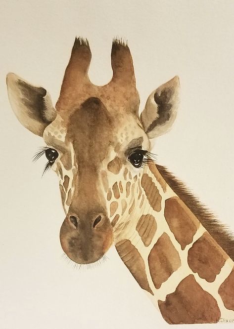 Giraffe Watercolor, Giraffe Drawing, Giraffe Pictures, Ear Tattoo Ideas, Ear Tattoos, Giraffe Painting, Zoo Keeper, Giraffe Art, Watercolor Card