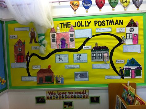 The Jolly Postman Jolly Christmas Postman Eyfs, Aistear Ideas, The Jolly Postman, Jolly Christmas Postman, Christmas Eyfs, Friendly Letter Writing, Maths Display, Postman Pat, Reception Activities