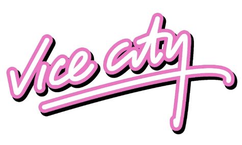 Gta Vice City, Bike Sticker, Car Sticker Design, Vice City, Vinyl Sticker Design, Bike Stickers, City Logo, Custom Caps, Typography Graphic