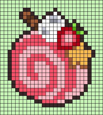 Strawberry Pixel Art Grid, Strawberry Grid Pattern, Simple Cute Pixel Art, Food Pixel Art Grid, Cute Pixel Art Grid Small, Kawaii Pixel Art Grid, Cherry Pixel Art, Pixel Art Strawberry, Y2k Pixel Art