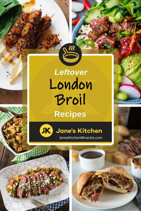 Leftover london broil ideas on plate Leftover London Broil Recipes, Leftover London Broil, Easy Creative Recipes, Crockpot Vegetable Beef Soup, Chicken Scarpariello, London Broil Recipes, Beef Pot Pies, Baked Steak, Leftover Steak