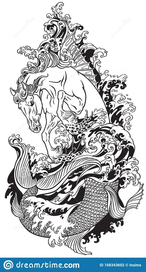 Kelpie Tattoo, Kelpie Horse, Smash Book Inspiration, Black And White Tattoo, Tattoo Vector, Black White Tattoos, Horse Tattoo, Character Cartoon, Celtic Tattoos