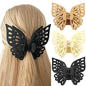 Big Butterfly Hair Clips, Hair Clips For Thick Hair, Clips For Thick Hair, Kawaii Hair, Matte Hair, Cute Hair Clips, Butterfly Hair Clips, Big Butterfly, Hair Clips For Women