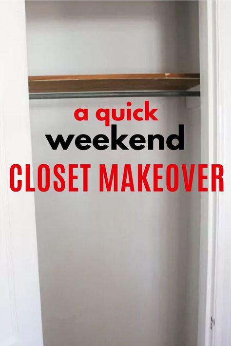 Diy Coat Closet Makeover, Small Space Closet Organization Ideas, Simple Closet Ideas Small Spaces, Small Office Closet Organization, Small Closet Painting Ideas, Mini Closet Makeover, Build A Closet Diy, Redo Closet Space, Redo Small Closet