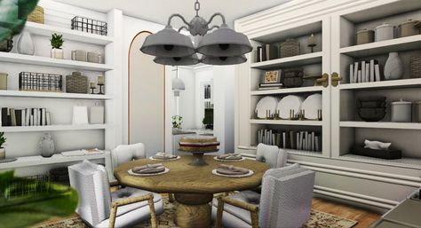 Bloxburg Farmhouse Dining Room, Dining Room Inspo Bloxburg, Bloxburg Dining Room Ideas Realistic, Dining Room Ideas Bloxburg, Bloxburg Dining Room, Bloxburg Decor, Room Bloxburg, Circular Dining Room, Bloxburg Interior