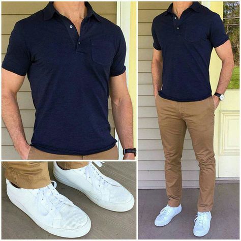 Gentlemen's code. Polo Shirt Outfits, Polo Outfit, Herren Style, Cool Summer Outfits, Mens Fashion Classy, Mens Fashion Casual Outfits, Brown Pants, Men Fashion Casual Outfits, Chino Pants