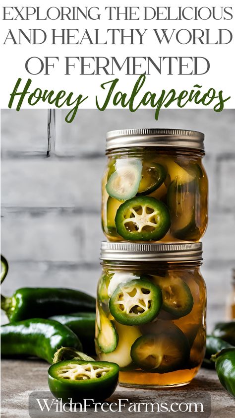 Fermented Honey Jalapeños Fermented Jalapenos, Fermented Honey, Fermented Veggies, Jalapeno Recipes, Fermentation Recipes, Fermented Vegetables, Pickling Jalapenos, Stuffed Banana Peppers, Garden Recipes