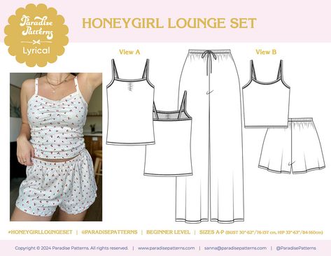 Rib Knit Fabric, Set Patterns, Sleep Shorts, Lounge Set, Cotton Voile, Lounge Sets, Vest Top, Pdf Sewing Patterns, We Wear