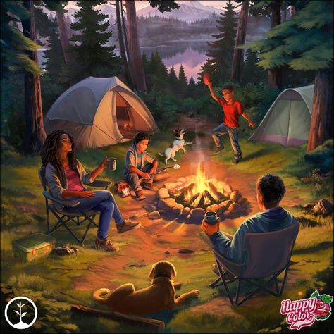 Camping Painting, Mobile Gaming, Adventure Art, Painting Quotes, Coloring Apps, Creative Artwork, Family Camping, Community Events, Color Stories