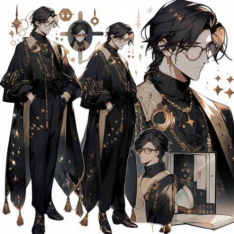 "Introducing our solo fantasy character: A man clad in a sleek black kimono, matching pants, and sturdy boots." How To Draw Kimono Male, Vtuber Aesthetic, Anime Men Kimono, Man Kimono, Kimono Outfit Japanese Male, Dark Mori Witch, Anime Man In Kimono, Guy Kimono, Sturdy Boots