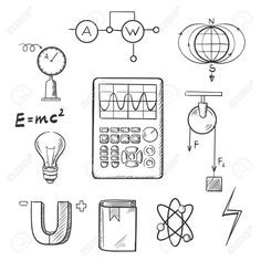 Drawing Ideas Funny, Physics Drawing, Electricity Art, Studying Math, Math Methods, Paper Background Texture, E Mc2, Mental Math, Decorate Notebook