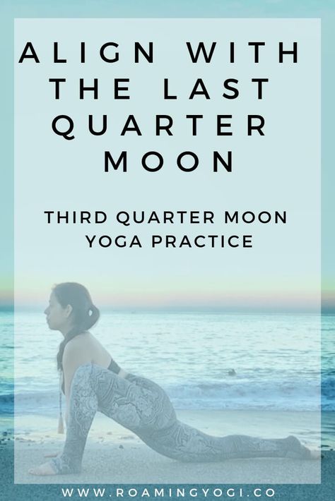 The last quarter moon occurs halfway between a full moon and a fresh new moon. Read about how to align the energy of this lunar phase and join me on the mat for a third quarter moon gentle yoga practice!  #yoga #yogavideo #lastquartermoon #lunaryoga #gentleyoga #yogaforbeginners Quarter Moon Ritual, Third Quarter Moon, What Is Mercury Retrograde, Last Quarter Moon, Moon Yoga, Yoga Sequence For Beginners, New Moon Phase, Moon Meaning, Restorative Yoga Poses