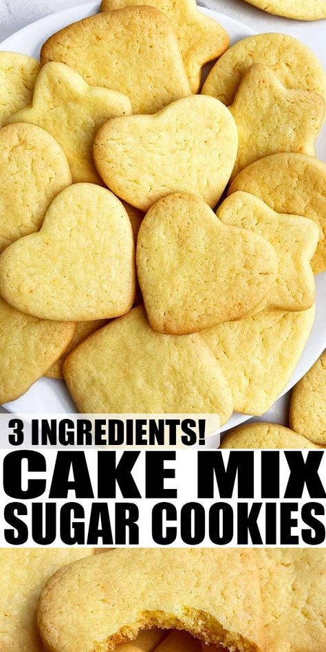 Cake Mix Sugar Cookies Recipes, Cake Box Sugar Cookies, Cake Mix Sugar Cookies Cut Out, Cake Mix Cutout Cookies, Bisquick Sugar Cookies, Sugar Cookie Cake Mix Recipe, Easy Cutout Sugar Cookies, Keto Cake Mix Cookies, Sugar Free Cake Mix Cookies