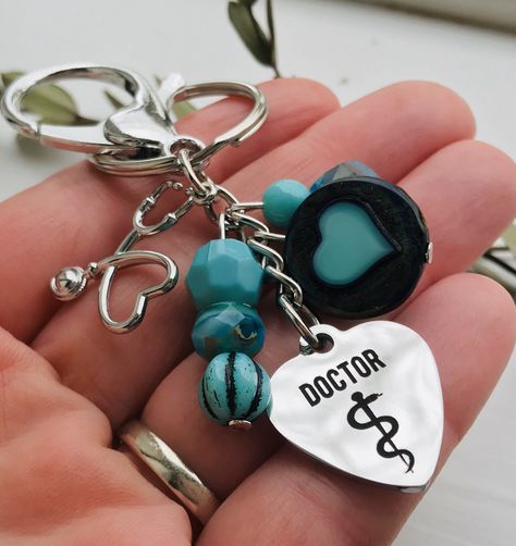 Doctor Keychain, Doctor Jewelry, Medical Tattoo, Doctor Graduation Gift, Doctor Graduation, Stethoscope Charms, Floral Purse, Clip On Charms, Planner Charms