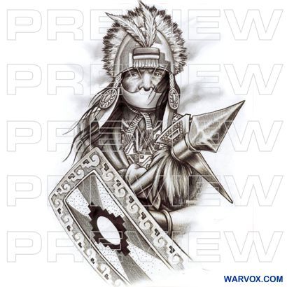 Emperor Tattoo, Inca Warrior, Warrior Tattoo Design, Soldier Tattoo, Mayan Tattoos, Aztec Tattoos, Inca Tattoo, Sun Tattoo Designs, American Indian Tattoos