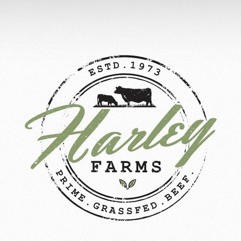 Logo Design for Organic Beef Breeder Farm Logo Ideas, Farm Logo Inspiration, Farmers Market Logo, Farm Logos, Farm Logo Design, Goat Logo, Pop Illustration, Foto Transfer, Farm Logo