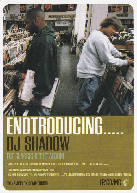 #DJShadow #Endtroducing Dj Shadow, Music Poster Design, Trip Hop, Lp Cover, 90s Music, Music Artwork, Best Albums, Music Design, Music Icon