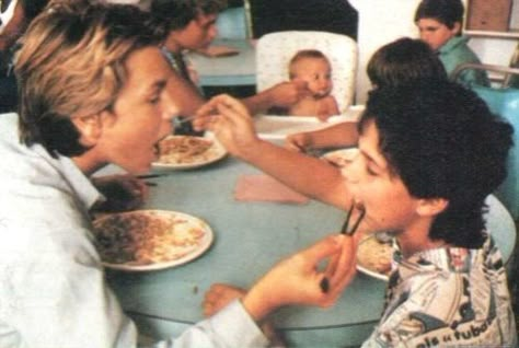 River and Joaquin sharing a brotherly moment~ Joaquin And River, River Phoenix Joaquin, River Phoenix Family, River And Joaquin, River And Joaquin Phoenix, Private Idaho, My Own Private Idaho, River Phoenix, Aidan Turner