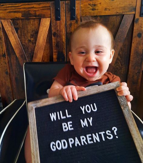 Do You Want To Be My Godparents Ideas, Ideas On How To Ask Godparents, Cute Ways To Ask Godparents, Will You Be My Godparents Proposal, Asking Godparents, Bday Celebration, Faith Journal, Belly Photos, Board Pictures