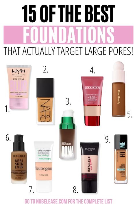 15 Foundations That Make Your Pores Look Smaller The Best Foundation Flawless Face, Best Foundations, Makeup Tips For Older Women, Reduce Pores, Makeup Haul, Best Skincare Products, Large Pores, Flawless Face, Beauty Advice