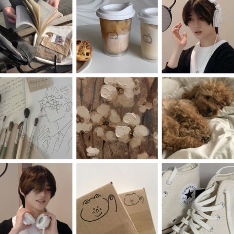 txt, beomgyu, moodboard, aesthetic, beige, brown, black, white Txt Beige Aesthetic, Soobin Beige Aesthetic, Beomgyu Beige, Beige Txt Header, Txt Beomgyu Brown Aesthetic, Converse All Star, Mood Boards, Instagram Profile