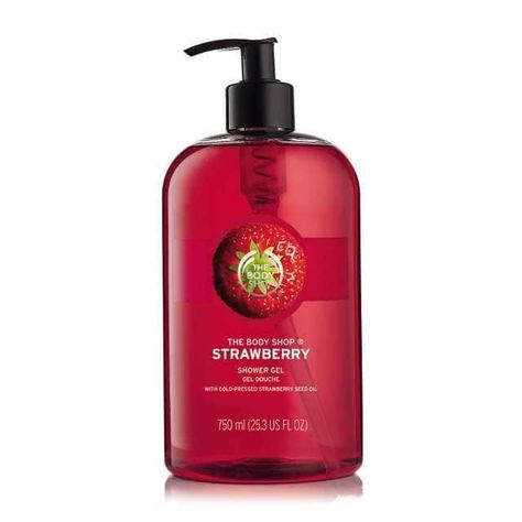 Strawberry Shower Gel 750ml The Body Shop Strawberry, Body Shop Strawberry, Collateral Beauty, Body Shop At Home, Bath And Body Shop, Body Gel, Body Photography, Homemade Bath Products, Bath And Body Care