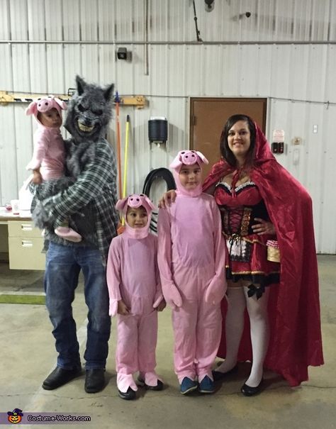 Little Red Riding Hood Group Costume, 3 Pigs And Big Bad Wolf Costume, Three Little Pigs Halloween Costumes, Little Red Riding Hood Family Costume, 3 Little Pigs Costume, Three Little Pigs Costume, Flintstones Halloween Costumes, Big Bad Wolf Costume, Pig Halloween Costume