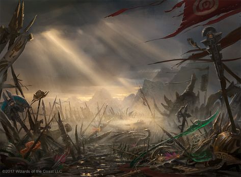 Field of Ruin, Dimitar Marinski on ArtStation at https://www.artstation.com/artwork/mbDd9 Dnd Dragonborn, Mtg Art, Fantasy Background, Fantasy Battle, Theme Background, Desenho Tattoo, Matte Painting, Fantasy Art Landscapes, High Fantasy