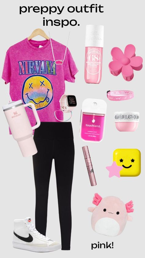 #preppy #preppyaesthetic #fyp #pink #pinkaesthetic #nirvana Preppy Aesthetic, Preppy Outfit, Nirvana, Pink Aesthetic, Outfit Inspo, Pink