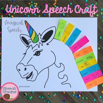 Unicorn Speech Therapy Teaching Resources | TPT Slp Articulation Activities, Slp Office, Speech Crafts, Spring Speech Therapy, Speech Therapy Crafts, Unicorn Craft, Speech Articulation, Play Therapy Techniques, Language Therapy Activities