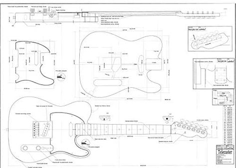 Amazon.com: Telecaster electric guitar plans - actual size full scale : Musical Instruments Telecaster Body, Telecaster Neck, Guitar Diy, Native American Flute, Telecaster Guitar, Detailed Plans, Guitar Building, Guitar Body, Guitar Design