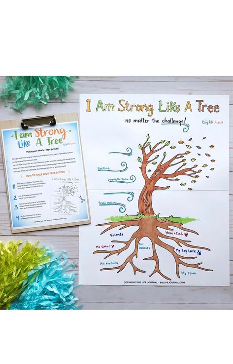 Tree Of Strength Activity, Emotional Activities, Big Life Journal, Tree Printable, Social Emotional Activities, Kids Workshop, Math Journal, Life Journal, I Am Strong