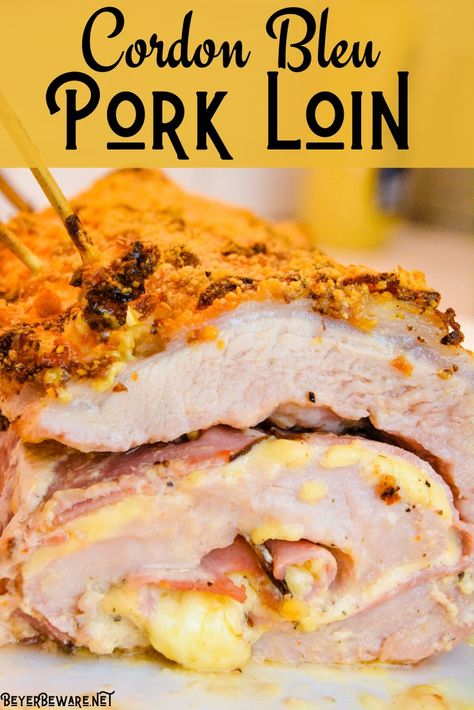 Pork Loin Recipe, Pork Loin Roast Recipes, Ham And Swiss, Creamy Mustard Sauce, Low Carb Pork, Pork Roll, Boneless Pork Loin, Stuffed Pork, Pork Loin Recipes